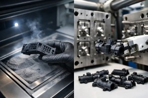 MJF vs Injection Molding Bridge Production