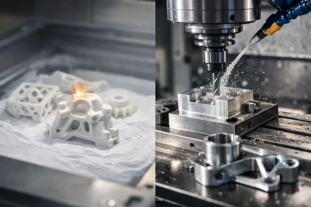 SLS vs CNC Machining for Low Volume Parts